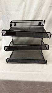 lot 128 image: 3-Tier Metal Mesh Desktop Organizer