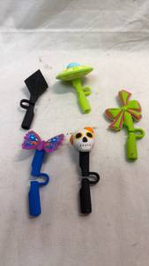 lot 155 image: Lot of 5 Starbucks Straw Toppers