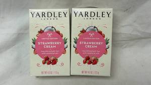 lot 187 image: Yardley London Limited Edition Strawberry Cream Nourishing Bath Bar 4.0 oz, 2-Pack