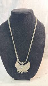 lot 197 image: Eagle Pendant Necklace with Rope Chain