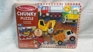 lot 225 image: Melissa & Doug Chunky Puzzle Construction 6 Pieces