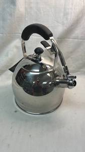 lot 239 image: Cooks Supply Co. 3.1QT Stainless Steel Whistling Tea Kettle