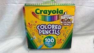 lot 243 image: Crayola Colored Pencils 100 Different Colors with Colors of the World 32-Count