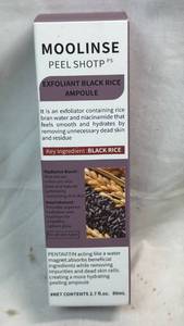 lot 250 image: Moolinse Peel Shotp Exfoliating Black Rice Ampoule 80mL