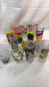 lot 268 image: Caribbean and Mexican Destination Shot Glasses Lot of 18