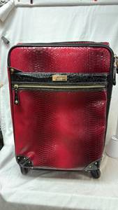 lot 279 image: Samantha Brown Red Python Embossed Luggage with Wheels