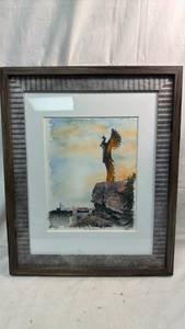 lot 281 image: Original Artwork by Darren Parker The Keeper Signed, Limited Edition Watercolor 1550 in a 17x14 Frame