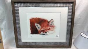 lot 287 image: Original Artwork by Darren Parker Foxy Signed, Limited Edition Watercolor 550 in a 14x17 Frame