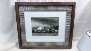 lot 293 image: Framed Black and White Watercolor in an 11x13 Frame