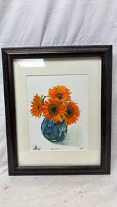 lot 295 image: Original Artwork by Darren Parker The Gift Signed, Limited Edition Watercolor 2150 in a 16.25x13.25 Frame