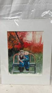 lot 300 image: Original Artwork by Darren Parker The Secret Signed, Limited Edition Watercolor 550 - Unframed 9.5x7.5 print in a 14x11 Mat