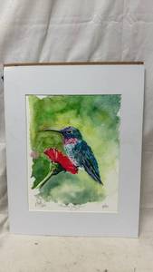 lot 301 image: Original Artwork by Darren Parker Thinking of You Signed, Limited Edition Watercolor 250 - Unframed 9.5x7.5 print in a 14x11 Mat