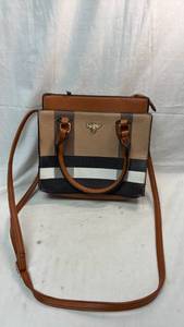 lot 310 image: Striped Tote Handbag with Shoulder Strap