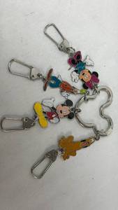 lot 339 image: Disney Character Enamel Keychain Set with Carabiners