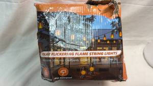 lot 357 image: Solar Flickering Flame String Lights IP65 Waterproof