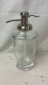 lot 378 image: Glass Soap Dispenser with Metal Pump