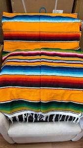 lot 424 image: Striped Blanket with Fringe (56x84)