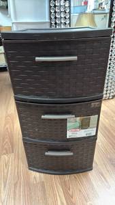 lot 443 image: Sterilite Weave 3-Drawer Storage Unit 15 D x 12.625 W x 24 H