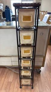 lot 448 image: 6-Tier Storage Cart with Canvas Drawers