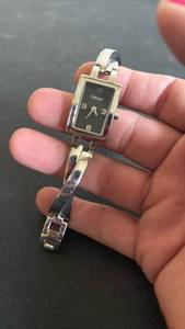 lot 1007 image: DKNY Womens Watch Square Face Black Dial Metal Band