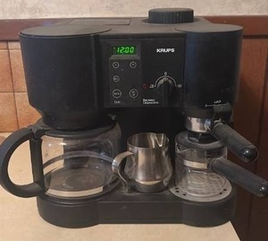 lot 1051 image: KRUPS Espresso Cappuccino Dual Brew Coffee Machine