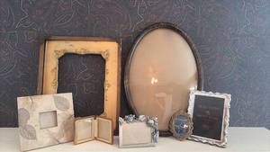 lot 2000 image: Antique & Vintage Picture Frames One Has Convex Glass