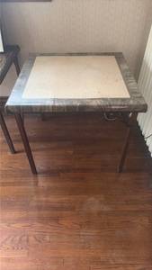 lot 2018 image: (2) Vintage Card Table Wood Legs