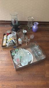 lot 2022 image: Home Decor Lot Glass Vases Candles Holders Accessories