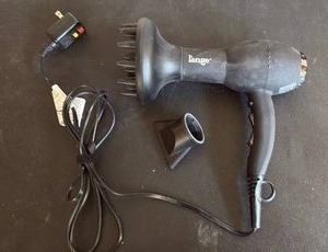 lot 2036 image: Soft Touch Finish Iange Model HDP1810 Hair Dryer with Diffuser and Precision Attachments