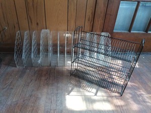 lot 5000 image: Acrylic Magazine Storage and Black Wire CD Racket
