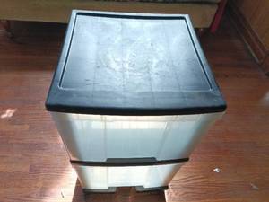 lot 5004 image: Plastic Storage Container with Black Lid and Two Drawers