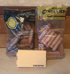 lot 5022 image: Coin Wrappers Assortment with STAK-KO-PAK Organizer