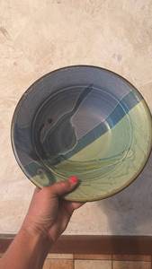 lot 4003 image: Pottery Serving Bowls - 8 & 10 Inch