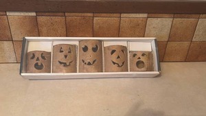 lot 4010 image: Celebrating Home Set of 5 Grinning Luminaries