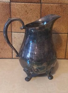 lot 4015 image: Silver Plated Footed Pitcher with Handle