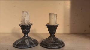 lot 4032 image: Sterling Silver Candlesticks