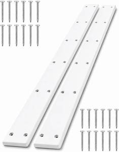 lot 11119 image: 2 Pack Boat Trailer Bunk Slides, White HDPE 48x5x0.4in w 24x316 Screws