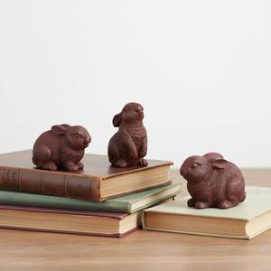 lot 11156 image: Thyle 3 Pcs Easter Bunny Figurines Small Resin Rabbits Spring Home Decor