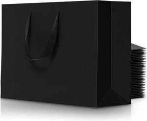 lot 11288 image: Acina Black Gift Bags 24pcs 12.5 x 4 x 8.7 In With Handles Bulk