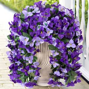 lot 11323 image: Bougainvillea Artificial Flowers - UV-Resistant Long Trailing Vines, 2-Pack