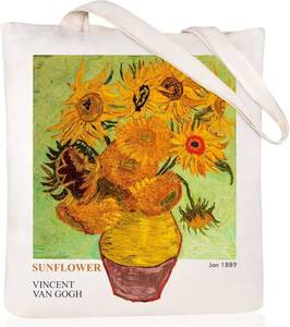 lot 11343 image: Andeiltech Canvas Tote Bag - Aesthetic Vintage Tote, BookShoulder, Reusable