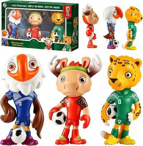 lot 11464 image: 3Pcs World Cup Mascots 2026 - Collectible Soccer Team Mascots, Gift & Decor