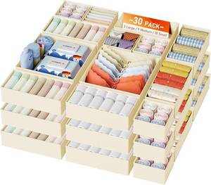 lot 11538 image: DIMJ Drawer Organizer Clothes Storage - 30 Pack Baby Dresser Organizer
