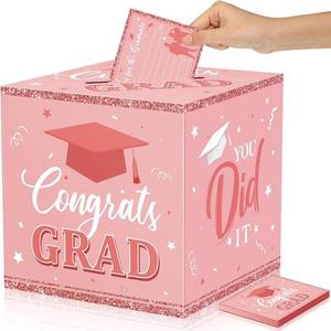 lot 11546 image: Nezyo Graduation Card Box 30 Advice Cards - Congrats Grad Gift Box, Pink