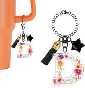 lot 11576 image: Oubaka Letter Charm Accessories for Stanley Cup, Black Chain Water Charms