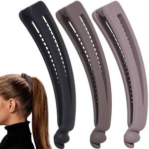 lot 11596 image: 3pcs Banana Hair Clips for Women - Vintage 90s Comb, Non-Slip Claws