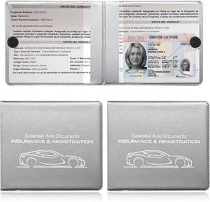 lot 11600 image: 2PCS Car Registration & Insurance Holder, Closure Wallet (Small CarGray)