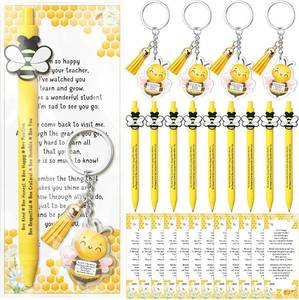 lot 11607 image: Qilery 12 Sets 2026 Graduation Gift Bee Themed Keychain Ballpoint Pen