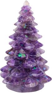 lot 11617 image: Crystal Christmas Tree Resin Ornament, Amethyst Seven-Color