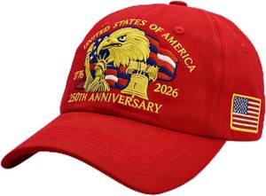 lot 11786 image: 250th Anniversary Hat Patriot Cap 1776 2026 Bicentennial Gift for Men Women